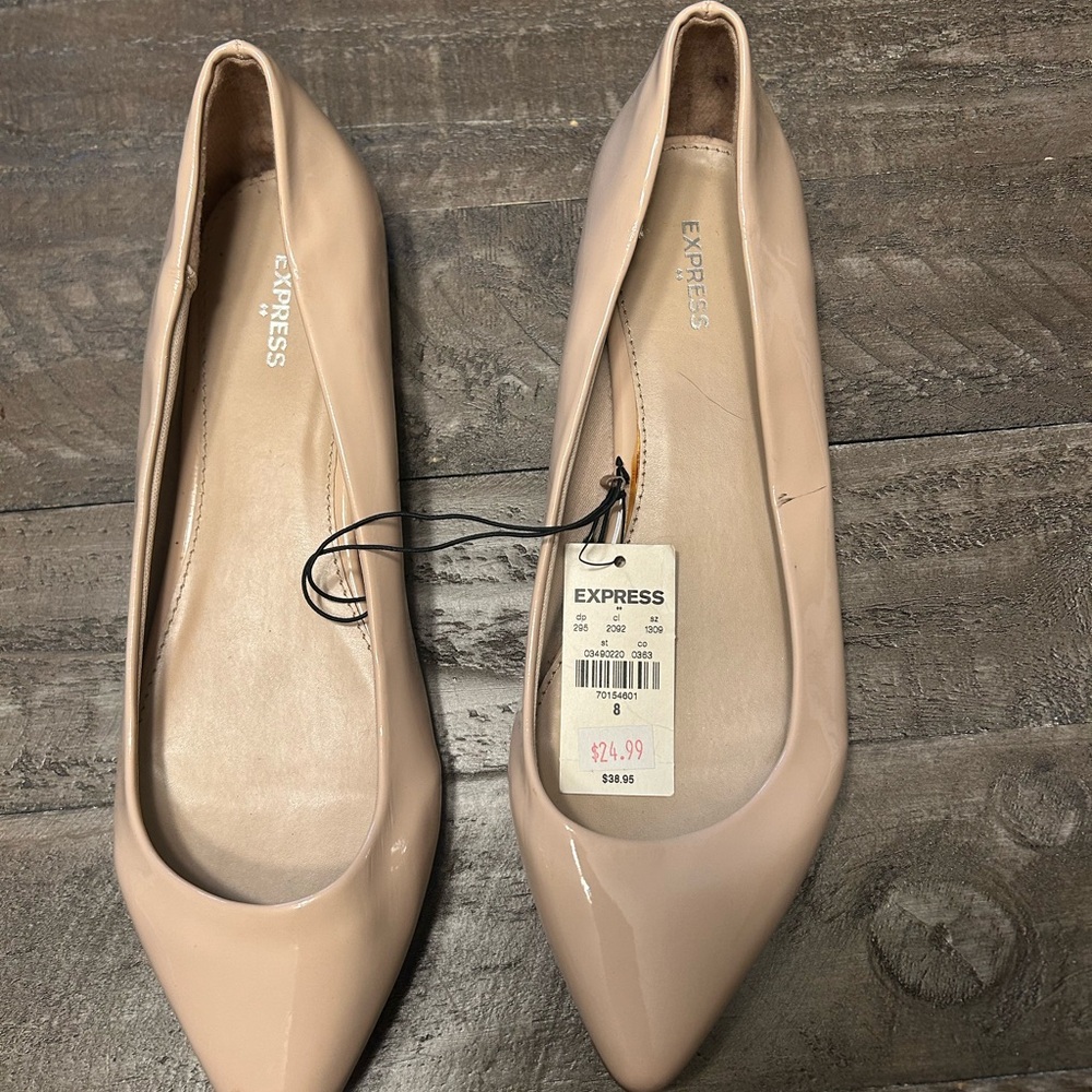 Express Women's Nude Pointed Toe Flats